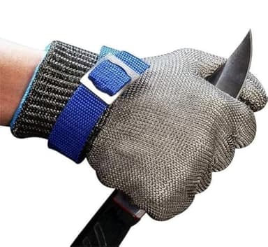 ACCE Guanti Antitaglio Cucina Acciaio Inox Rete Metallica Guanto Livello 5 per cucina e macellai e pesca (S)