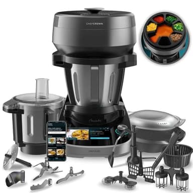 Cecotec Robot da Cucina Multifunzione con Dispenser di Alimenti Mambo CooKing Total Gourmet. 2200W, 45 Funzioni, Migliaia di Ricette Guidate, Caraffa Unique da 4,5L e Caraffa Victory da 5L, Accessori