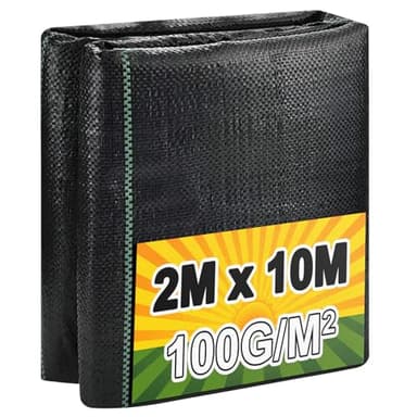 BoloShine Telo Pacciamatura 2mx10m Polipropilene Permeabile e Ombreggiante All'aperto Anti Durevole Erbacce Telo per Orto Giardini Cortili Paesaggistica (Nero)