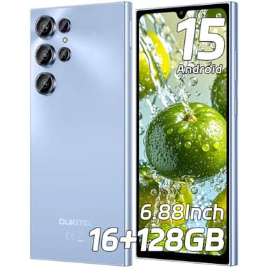 OUKITEL C61 Smartphone Android 15, 16GB+128GB/1TB Smartphone 2025, 6.88" HD+ 90Hz Telefono Cellulare, 5150mAh Cellulari, 13MP+5MP Telefoni Octa Core, Dual SIM/Face ID/Fingerprint/OTG/Tipo-C, Blu