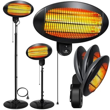 KESSER® Riscaldamento radiante 2000 Watt, infrarossi, da terra, terrazza, radiante, regolabile in altezza,