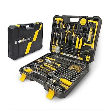 Enventor Cassetta Attrezzi Completa 280 Pezzi, Set Attrezzi da Lavoro con Set Cacciavite Chiavi a Chiavi a Bussola, Valigetta Attrezzi Completa Riparazioni e Progetti Domestici Generali