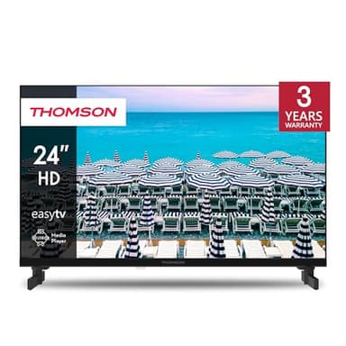 Thomson 24 Pollici (60 cm) LED HD Easy TV - No Smart - Hotel Mode, USB, HDMI, Triple-Tuner (Cavo/Satellite/Antenna), AV IN, CI+, A+ Pannello - 24HD2S13