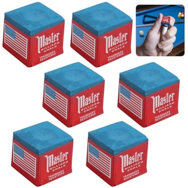 Riybyds 6 Pezzi Gessetti da Biliardo Professionali, Gesso Biliardo Scatola, Gessetti per Stecca da Biliardo di Alta qualità, per Stecche da Biliardo, Migliora Precisione e Durata (6 Pezzi)