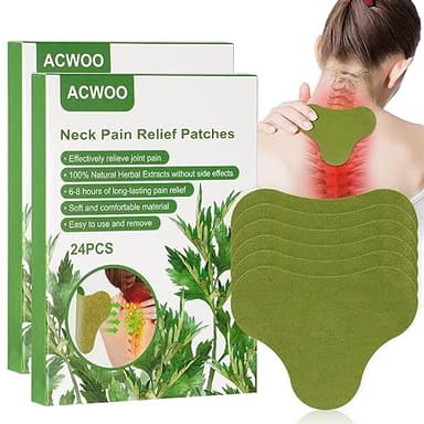 ACWOO Patch per Sollievo dal Dolore, 48 Pezzi Collo Patch Anti Dolore Toppa di Calore Autoadesiva, Cerotti Antidolorifici per Alleviare Il Dolore, al Collo, alla Spalla, al Ginocchio