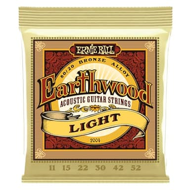 Ernie Ball, Earthwood Light 80/20 Bronze, Corde per chitarra acustica,diametro 11-52