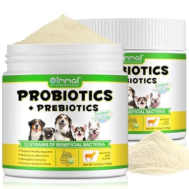 Probiotico In Polvere Per Cani - Ricco Di Prebiotici - 12 Ceppi Di Batteri Benefici, Favorisce Una Digestione Sana, Equilibra La Flora Intestinale, Rafforza Il Sistema Immunitario 120g