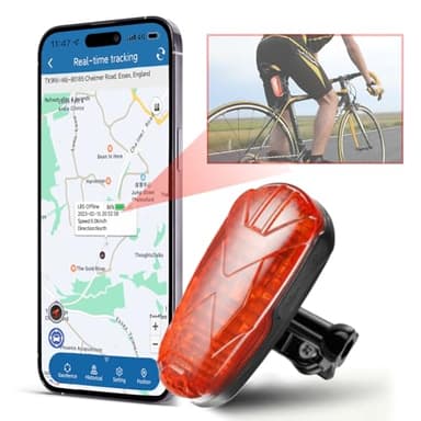 Localizzatore GPS per Bici Monitoraggio in Tempo Reale Satellitare GPS Tracker Antifurto Impermeabile Fanale Posteriore per bicicletta