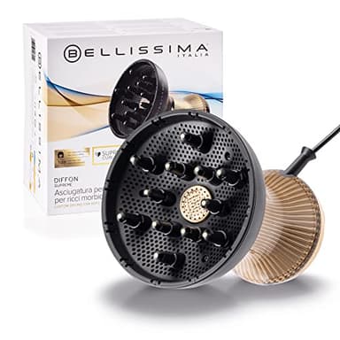 BELLISSIMA Imetec Diffon Supreme, Diffusore ad Aria Calda per Capelli Ricci, Diffusore XL con 12 Dita, Tecnologia Ceramica&Argan Oil, 2 Velocità, 3 Temperature, Asciugatura Delicata