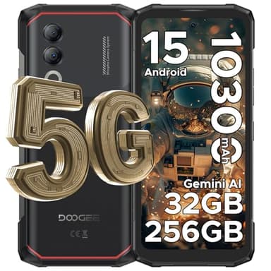 DOOGEE Blade 20 Turbo Rugged Smartphone 5G, 6,6" 32GB + 256GB/TF 2TB Smartphone, 10300mAh/33W, Dimensity 7050 Telefono Indistruttibile, Android 15 Celluare Antiurto,50MP/5G Dual SIM/IP68/OTG/Face ID