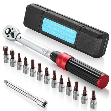 Chiave dinamometrica,1/4" per bicicletta e moto,2-24 Nm Set 72 denti con asta di prolunga da 100 mm adattatore da 1/4", precisione di errore ± 3% per Bici da Strada e Mountain, Moto