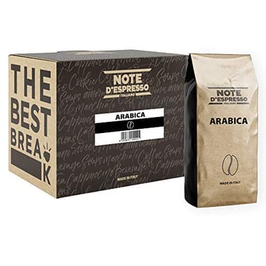 Note D'Espresso Arabica, Miscela di Caffe Torrefatto in Grani, 2 kg, Confezione da 2 x 1000 g