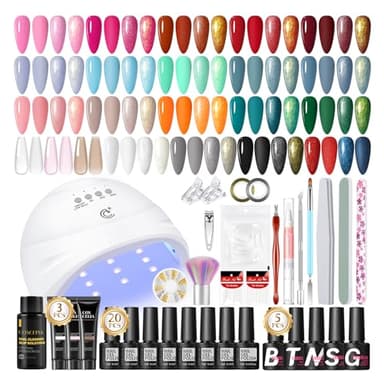 COSCELIA Kit Semipermanente Unghie,25PCS Smalto Semipermanente Unghie Viola Blu Bianco Latte con Top Coat e Matte Coat 3 Colori Ricostruzione Unghie Gel Regali per Principianti