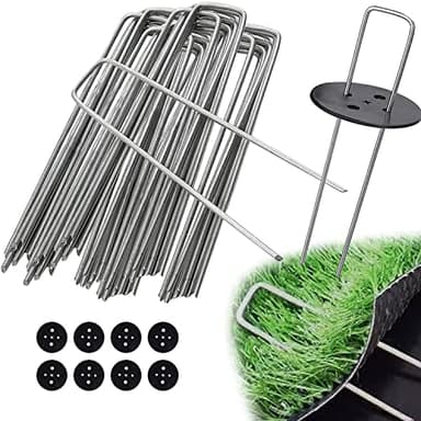 Ediesi, Picchetti Giardino, Telo Pacciamatura, 50 Unità + 8 Rondelle, 150x30x3mm, Da Campeggio, Tenda, in Acciaio, Erba Artificiale, Fissaggio per Campeggio (50)