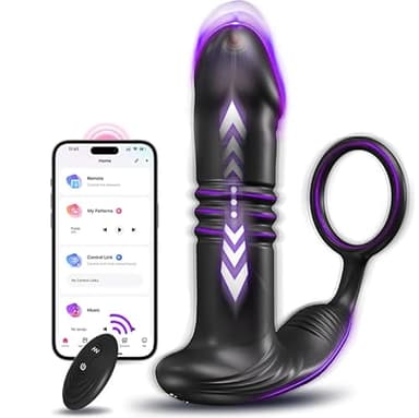 Prostata Vibratore Anale Plug Analesex con Anello per Pene, 3 in1 Anal Plug Vibratore per Uomo Sex Toys, Anello Vibrante per il pene con10 Modalità, Sex Toys Uomo Plug Anale Vibrante