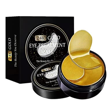 60 Pcs Patch Occhi 24K Gold, Patch Occhiaie e Borse in Gel per Sotto gli Occhi, Anti-Rughe e Anti-Occhiaie, Rimuovi Borse e Puffiness, Effetto Idratante e Antietà, Unisex