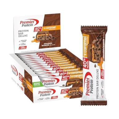 Premier Protein - Protein Bar Deluxe 40% - Chocolate Brownie - 12x50g - basso contenuto di zuccheri – low carb – senza olio di palma