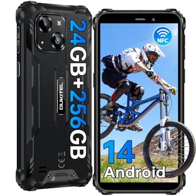OUKITEL WP32 PRO Rugged Smartphone Android 14 (2024), 24(6+18) GB RAM+256GB ROM/1TB Telefono Indistruttibile, 6300mAh, 6.0" HD+ Cellulare da Lavoro Antiurto, 20MP Camera, IP68/IP69K, 4G Dual SIM/NFC