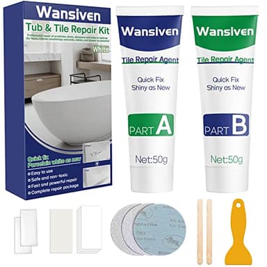 Wansiven Kit di riparazione vasca da bagno, doccia ceramica e smalto, per crepe, graffi, fori (100g)