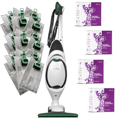 VORWERK FOLLETTO VK150 NUOVO – Aspirapolvere con Filo da 900W con Spazzola HD50 e Sistema a Sacco Filtro HEPA – Modello Potente (KIT: 18 Sacchetti + 18 Fragranze)