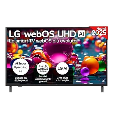 LG webOS UHD AI UA75 TV 50 pollici, Smart TV 4K Ultra HD, Processore α7 Gen8, webOS con AI, Filmmaker mode, HDR10, Gaming con VRR 4K@60Hz, Game Optimizer, Wi-Fi, 50UA75006LA 2025