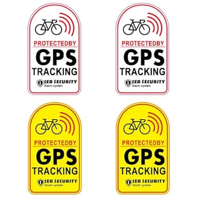 IKOPFLN 4 Pezzi Adesivi per bicicletta GPS Tracker di alta qualità per bicicletta moto auto adesivi con effetto antifurto avverte sulla presenza di un dispositivo di tracciabilità
