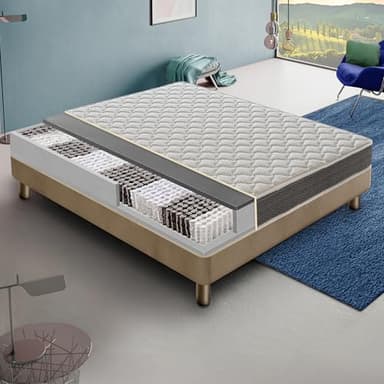 materassi e doghe - Materasso Molle Insacchettate 900 Molle insacchettate 6 Cm Foam Ortopedico Alto 22 cm - zone di portanza differenziata - confortevole ed ortopedico (80x190 cm)