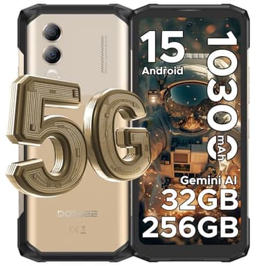 DOOGEE Blade 20 Turbo Rugged Smartphone 5G, 6,6" 32GB + 256GB/TF 2TB Smartphone, 10300mAh/33W, Dimensity 7050 Telefono Indistruttibile, Android 15 Celluare Antiurto,50MP/5G Dual SIM/IP68/OTG/Face ID