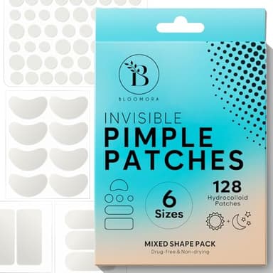 Patch Brufoli Invisibili Grandi a supporto delle imperfezioni, Pimple Patch Idrocolloide per il delle Macchie di Acne, Cerotti Brufoli (6 Formati, 128 Pezzi)