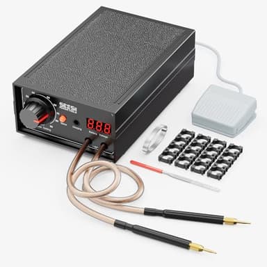 Seesii 8000W Saldatore a Punti, SEE-08 Saldatore a Punti a Batteria Portatile 10-90 Marce 0,1-0,3mm con Doppia Uscita a Impulsi Pedale Regolabile per Realizzazione di Pacchi Batteria