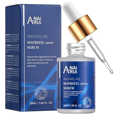 ANAiRUi Matrixyl 3000 & Argireline Siero Viso Anti-Età con Peptidi, Acido Ialuronic, Antirughe, eccitazione Collageno e idratazione pelle | Per pelli mature e secche | 30ml