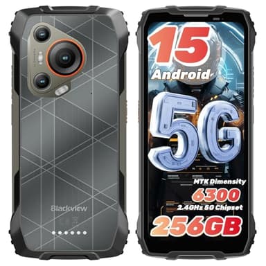 Blackview BL7000 AI 5G Rugged Smartphone Android 15 Telefono Indistruttibile, 24(8+16)GB, 256GB+2TB TF, 6,78" 120Hz, 50MP+32MP+20MP Visione Notturna, Fingerprint/Dual SIM/NFC/GPS/IP68/2 Anni Garanzia