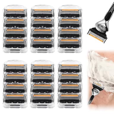 Lamette da uomo ProGlide per rasoio bagnato, 24 lame di ricambio per rasoi bagnati, pacchetti convenienza da 5 lame Fusion, lamette da barba Pro Glide