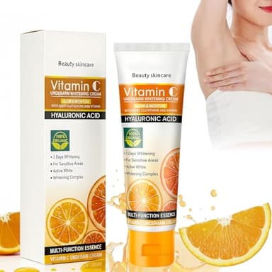 Crema sbiancante sotto le braccia, vitamina C ntim sbiancante crema, idratante e delicato sulla pelle, lozione per il corpo schiarente per collo, ginocchia gomiti, cosce, donne e uomini