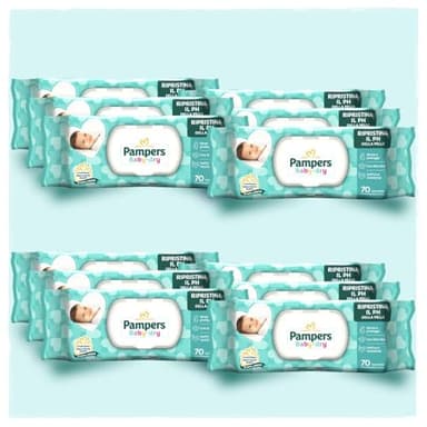 Pampers Baby Fresh Salviettine, Formula Idratante e Delicata che Ripristina il PH della Pelle,12 Confezioni da 70 Pezzi, 840 Salviettine