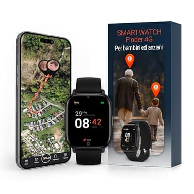 PAJ Smartwatch 4G per Bambini e Anziani – GPS in Tempo Reale, Allarme SOS, Fotocamera, Messaggi Vocali, Impermeabile, Facile da Usare, Sicurezza per Bambini, Anziani e Persone con Demenza