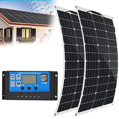 Kit pannello solare da 1000 W, 2 pezzi, 500 W, pannello solare flessibile Off Grid System 18 V, modulo monocristallino fotovoltaico, con doppie porte USB