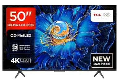 TCL 50C61KS 50'' Mini LED TV, 4K UHD QLED, Smart Google TV con Dolby Atmos
