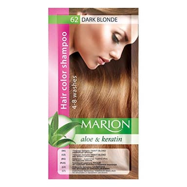 Marion Shampoo colorato per capelli in bustina, dura da 4 a 8 lavaggi, con aloe e cheratina