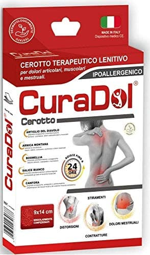 CURA FARMA CuraDol - Cerotti Antidolorifici e Antinfiammatori con Artiglio del Diavolo, Arnica, Salice e Canfora - 10 Pz, Disp. Medico Detraibile Contro Cervicale, Mal di Schiena e Dolori Muscolari