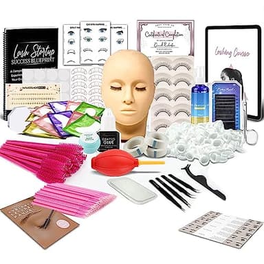 Kit per Extension di Ciglia False, Testa di Manichino Professionale per Formazione e Pratica di Extension di Ciglia per Principianti, Forniture per Estetiste e Cosmetologia