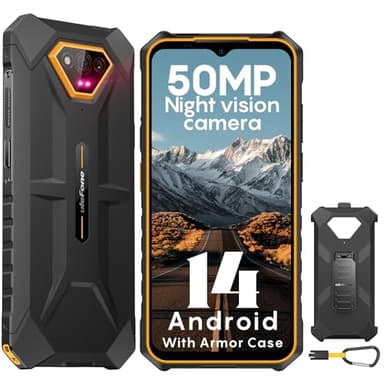 Ulefone Armor X13 Rugged Smartphone (2024), Android 14, Telefono Robusto 12GB+64GB(SD-256GB) 6320mAh, 50MP+24MP Visione Notturna, 6.52" HD+Cellulare Antiurto, 4G Dual SIM/Impronta Digitale/Face ID