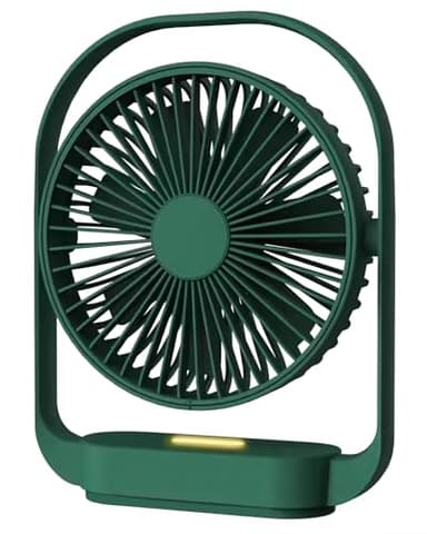 Ventilatore, Ventilatore da Tavolo Silenzioso, Ventilatori a 4 Velocità, Ventilatore Potente Ricaricabile, Ventilatore da Tavolo di Rotazione 330°, Ventilatore Silenzioso Notte con Luce Notturna