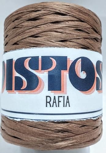 Rocca da 250 mt. rafia per borse, cappelli e varie, larghezza +- circa 4 mm. (Marrone)