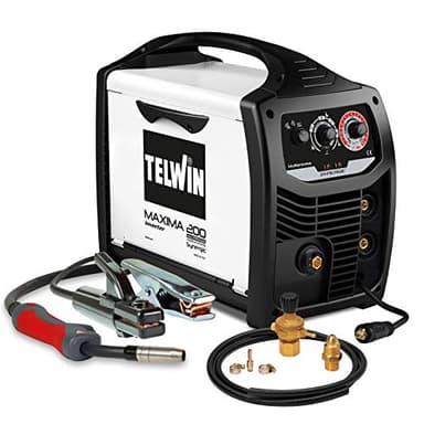Telwin 816127 Ready Kit saldatrice Inverter multiprocesso Maxima 200 con Accessori Saldatura Flux/MMA/Mig-Mag, 170A