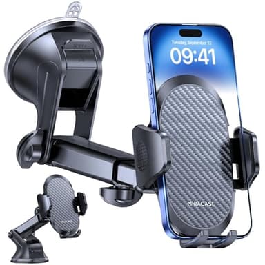 Miracase Porta Cellulare Auto [2025 Ventosa Potente] Supporto Telefono Auto 360° Rotazione Porta Telefono Auto per Cruscotto & Parabrezza Universale Automobile Adatto Smartphone da 4-7.2"