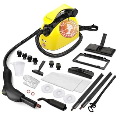 Waitbird Lavatrice a vapore con 21 accessori 248 ° F vapore ad alta temperatura Grande serbatoio d'acqua da 1.1L, multiuso, ideale per pulire pavimenti, divani, vetri, cucine e bagni