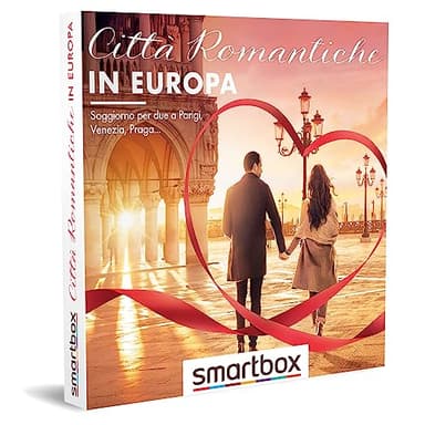 Smartbox - Cofanetto Regalo Città romantiche in Europa - Idea Regalo per la Coppia - Un Soggiorno con Colazione, Cena o Accesso Spa per 2 Persone