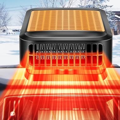 Riscaldatore per auto 12V 200W, riscaldatore per auto, riscaldatore portatile regolabile 2 in 1 con spina per accendisigari, sbrinatore parabrezza ruotabile a 360° per la maggior parte delle auto