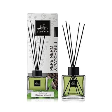 Lady Venezia - Diffusore Ambiente Cubo con Bastoncini - Pepe Nero e Patchouli 100ml